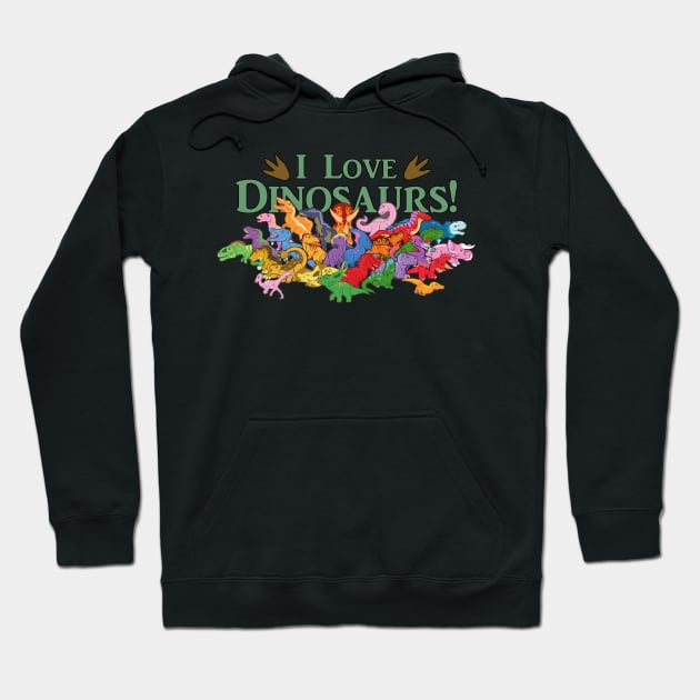 Cute and Colorful Dinosaurs Hoodie by SakuraDragon